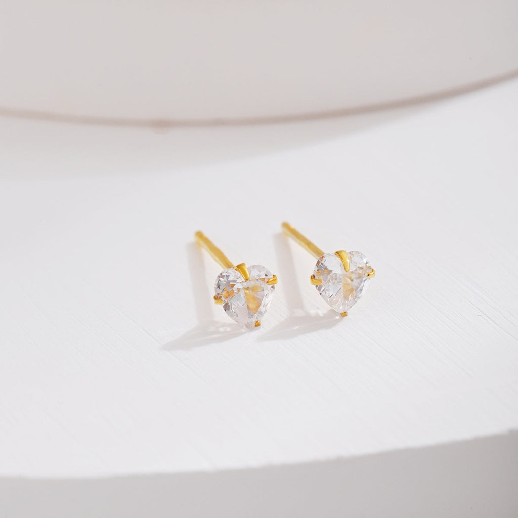 [Goodv]Sparkling Heart Shaped Simple Earrings