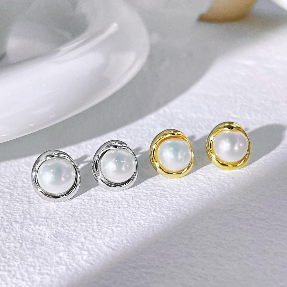 [Goodv]Dainty Bread Pearl Earrings