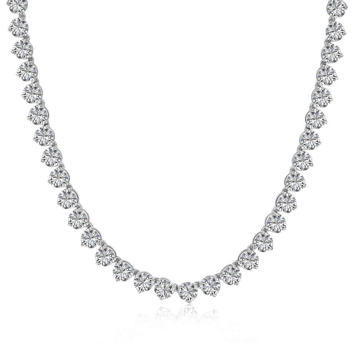 [Goodv]Ornate Heart Cut Tennis Necklace
