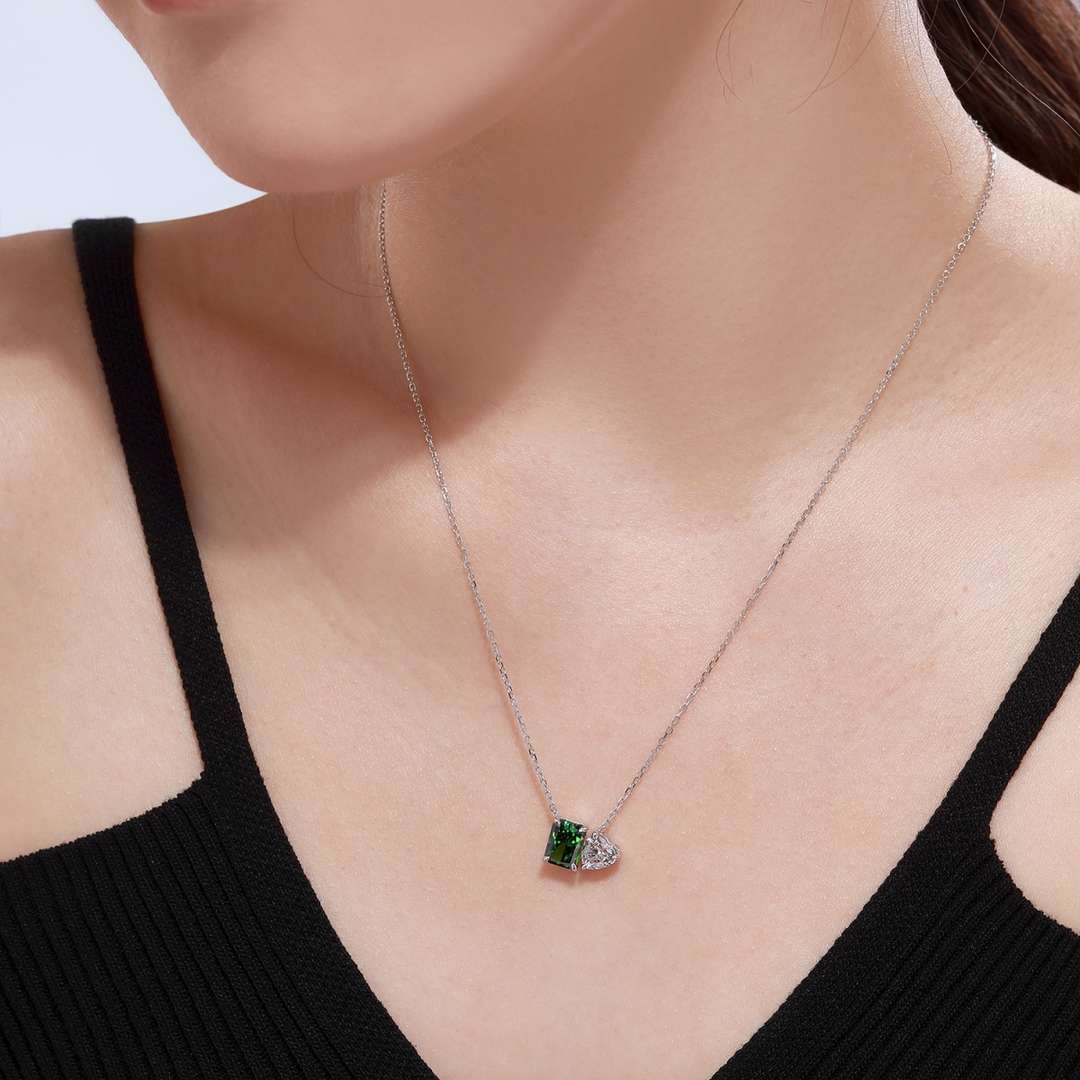 [Goodv]Dazzling Square & Heart Shape Necklace