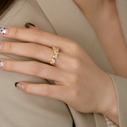 [Goodv]Delicate Multi Cut Ring
