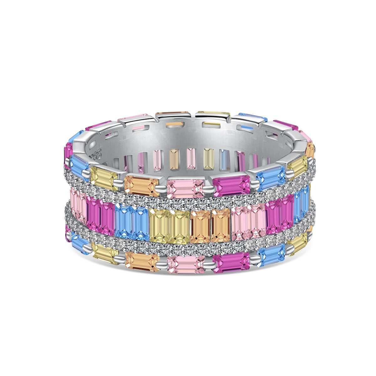 [Goodv] Bague de fête éblouissante à coupe radieuse colorée