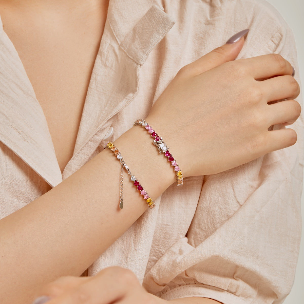 [Goodv] Bracelet d'amoureux luxueux et coloré en forme de cœur romantique
