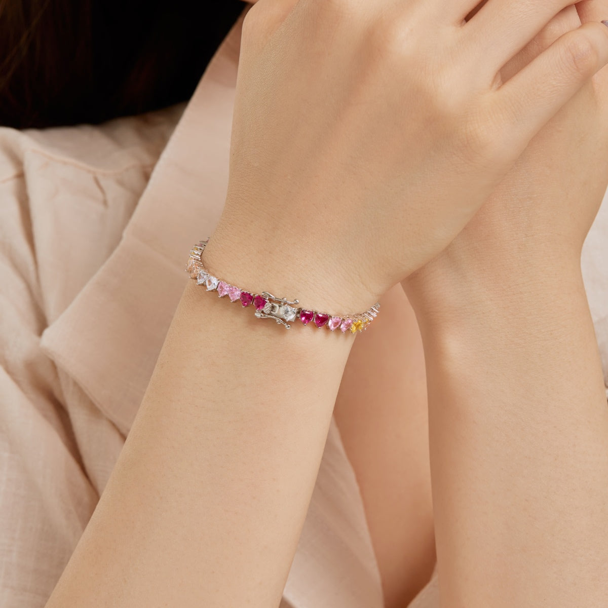 [Goodv] Bracelet d'amoureux luxueux et coloré en forme de cœur romantique