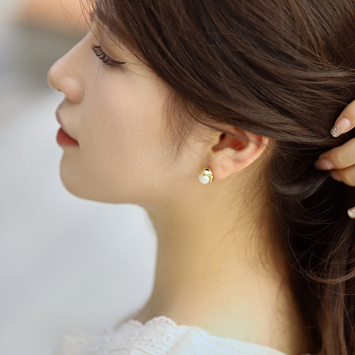 [Goodv]Dainty Bread Pearl Earrings