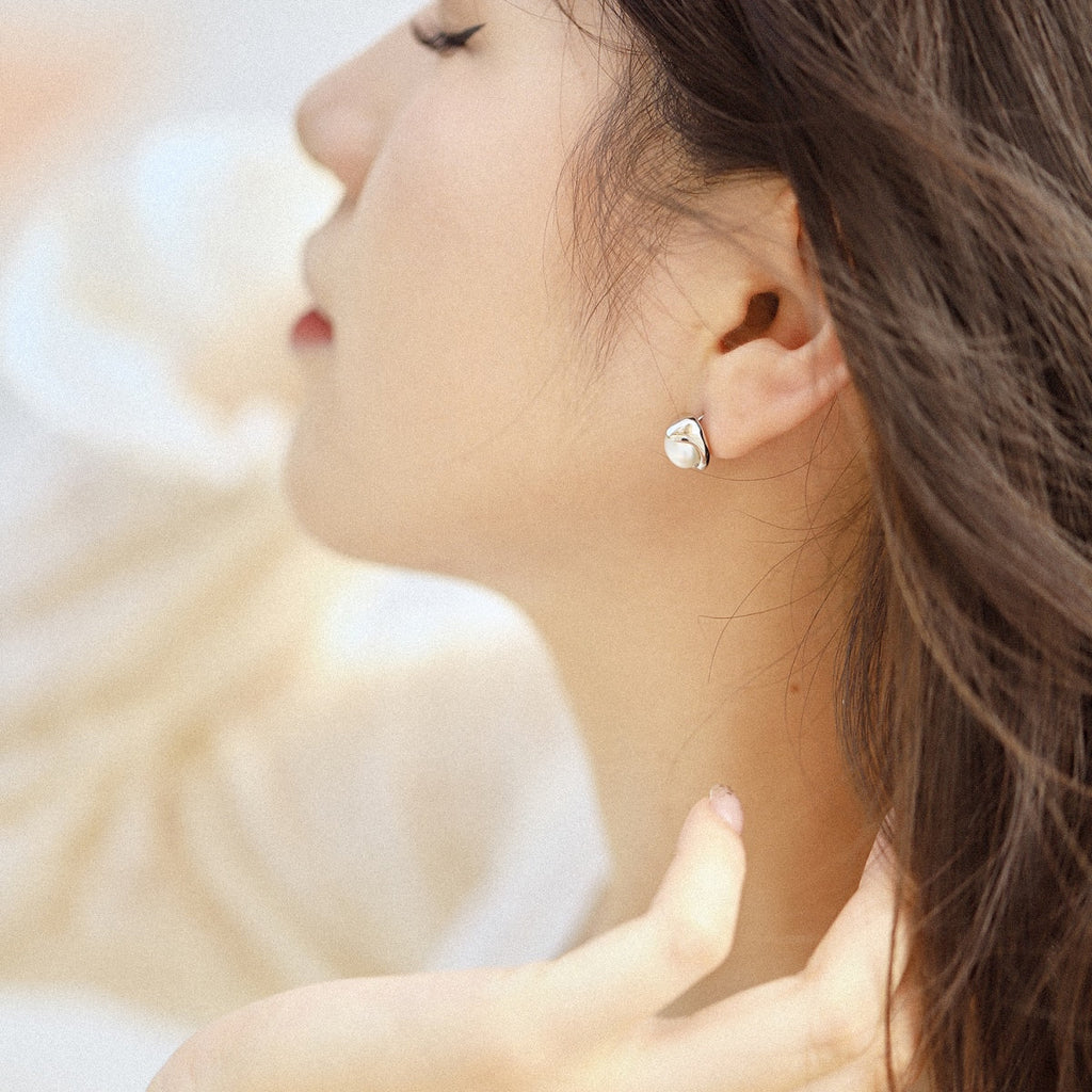 [Goodv]Dainty Bread Pearl Earrings