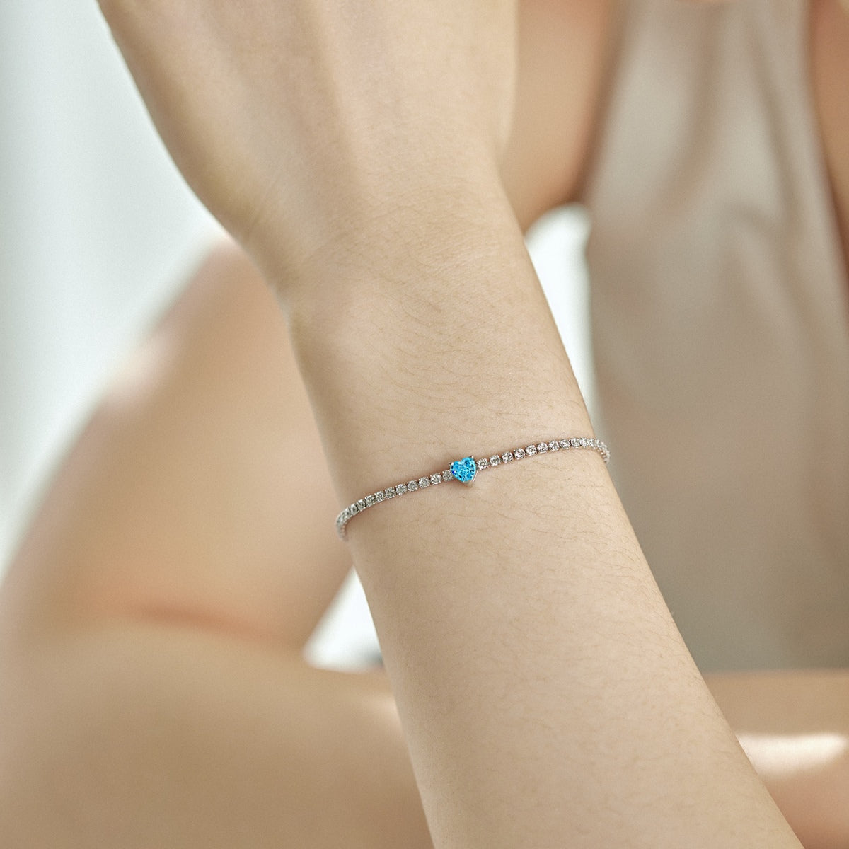 [Goodv] Bracelet d'amoureux élégant et romantique en forme de cœur de 0,5 carat