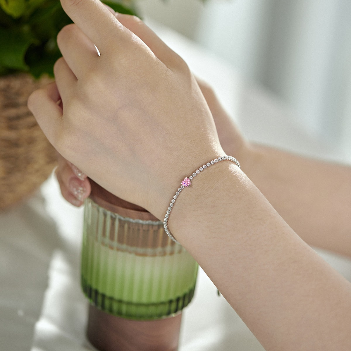 [Goodv] Bracelet d'amoureux élégant et romantique en forme de cœur de 0,5 carat