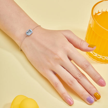 [Goodv]2.0 Carat Sparkling Colorful Emerald Cut Daily Bracelet