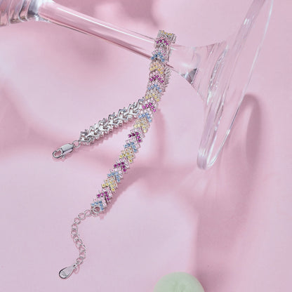 [Goodv]華やかな輝きのラウンドカットパーティーブレスレット