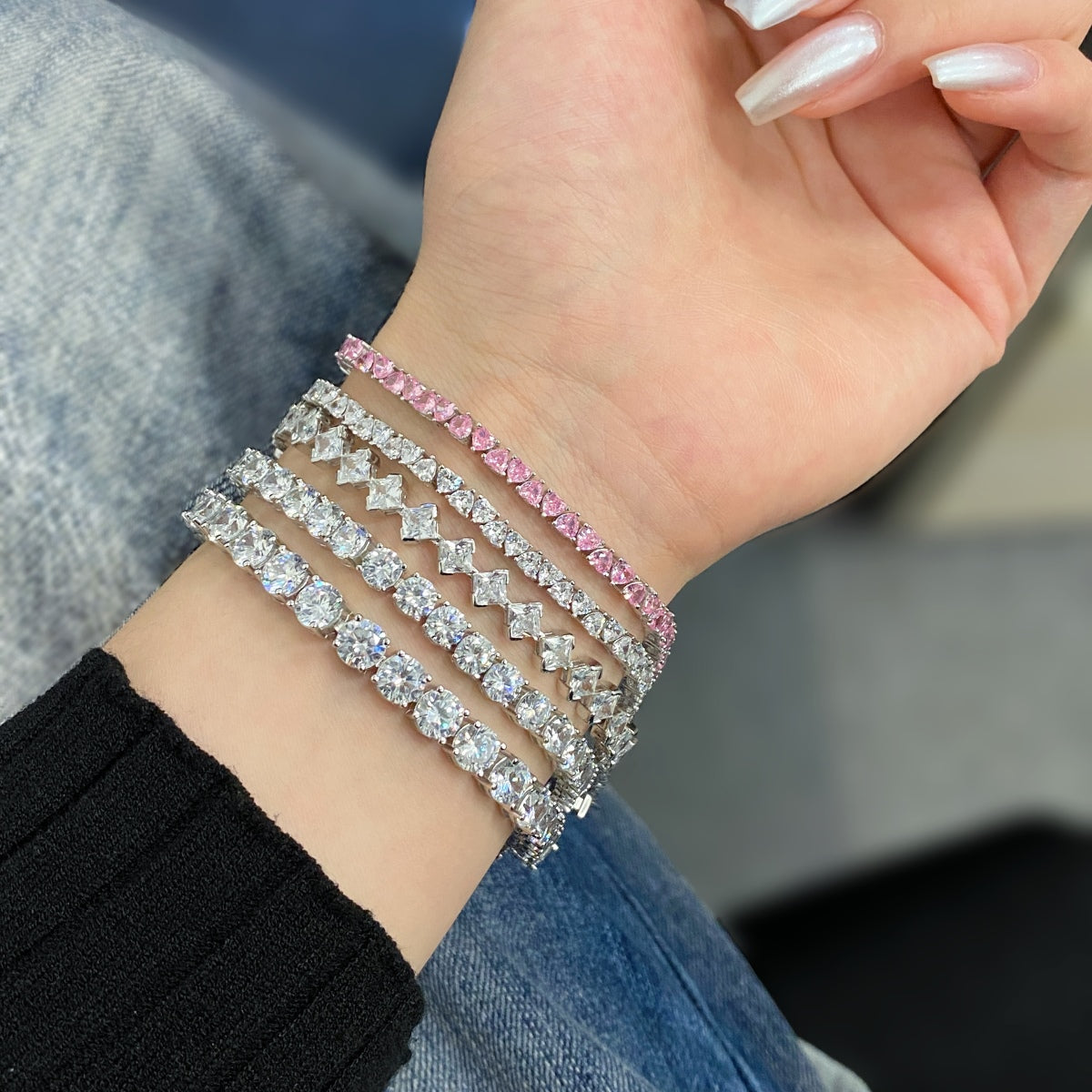 [Goodv] Bracelet quotidien orné de 0,5 carat taille princesse