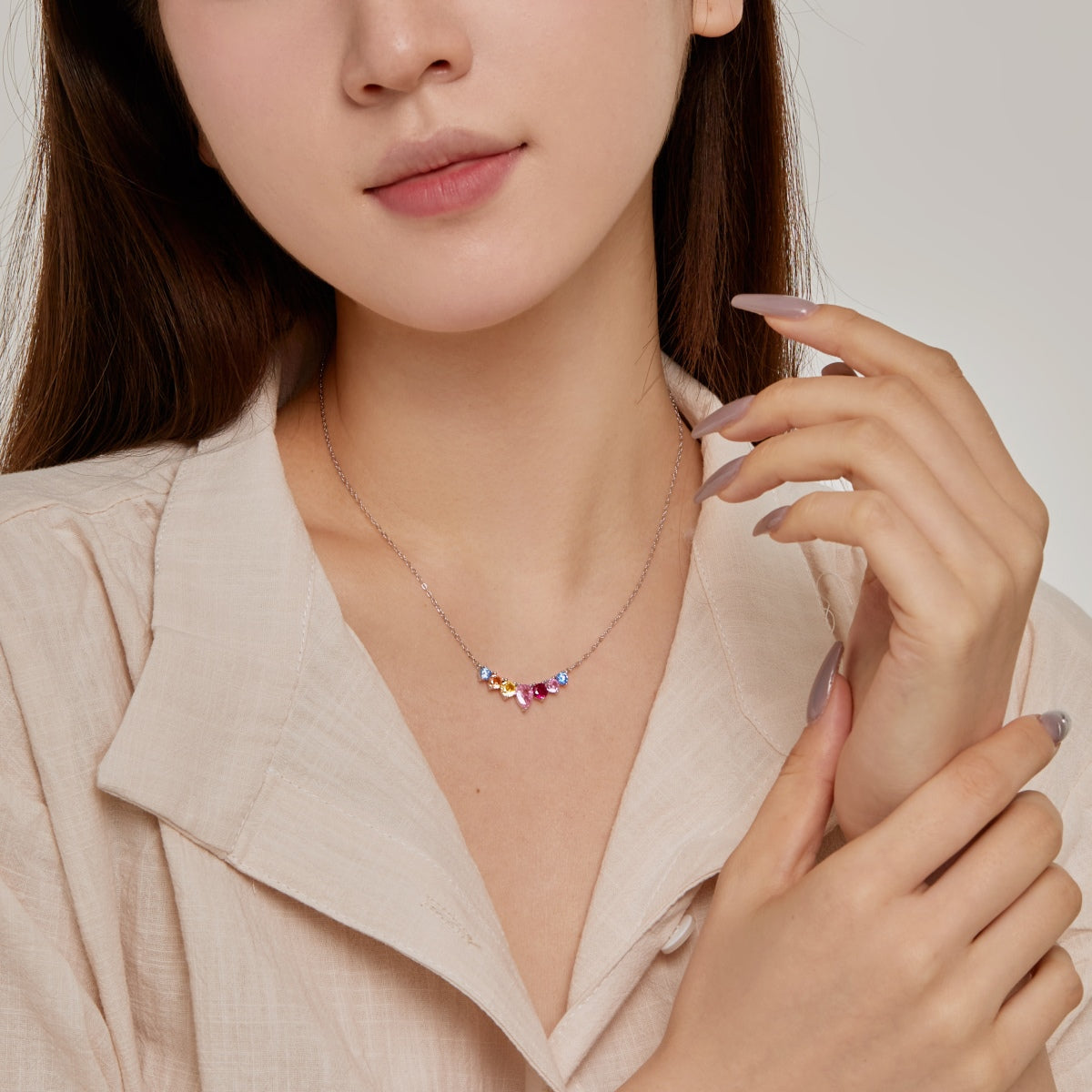 [Goodv] Collier délicat en forme de cœur coloré