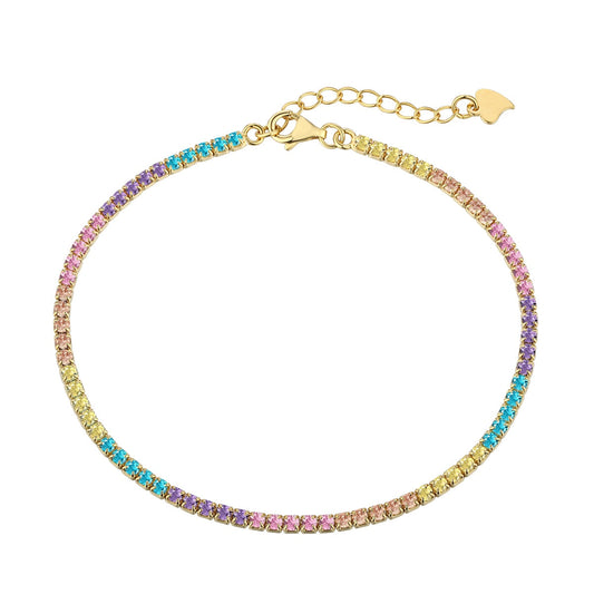 [Goodv]Dazzling Colorful Round Cut Daily Bracelet