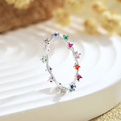 [Goodv]Radiant Colorful Round Cut Daily Ring