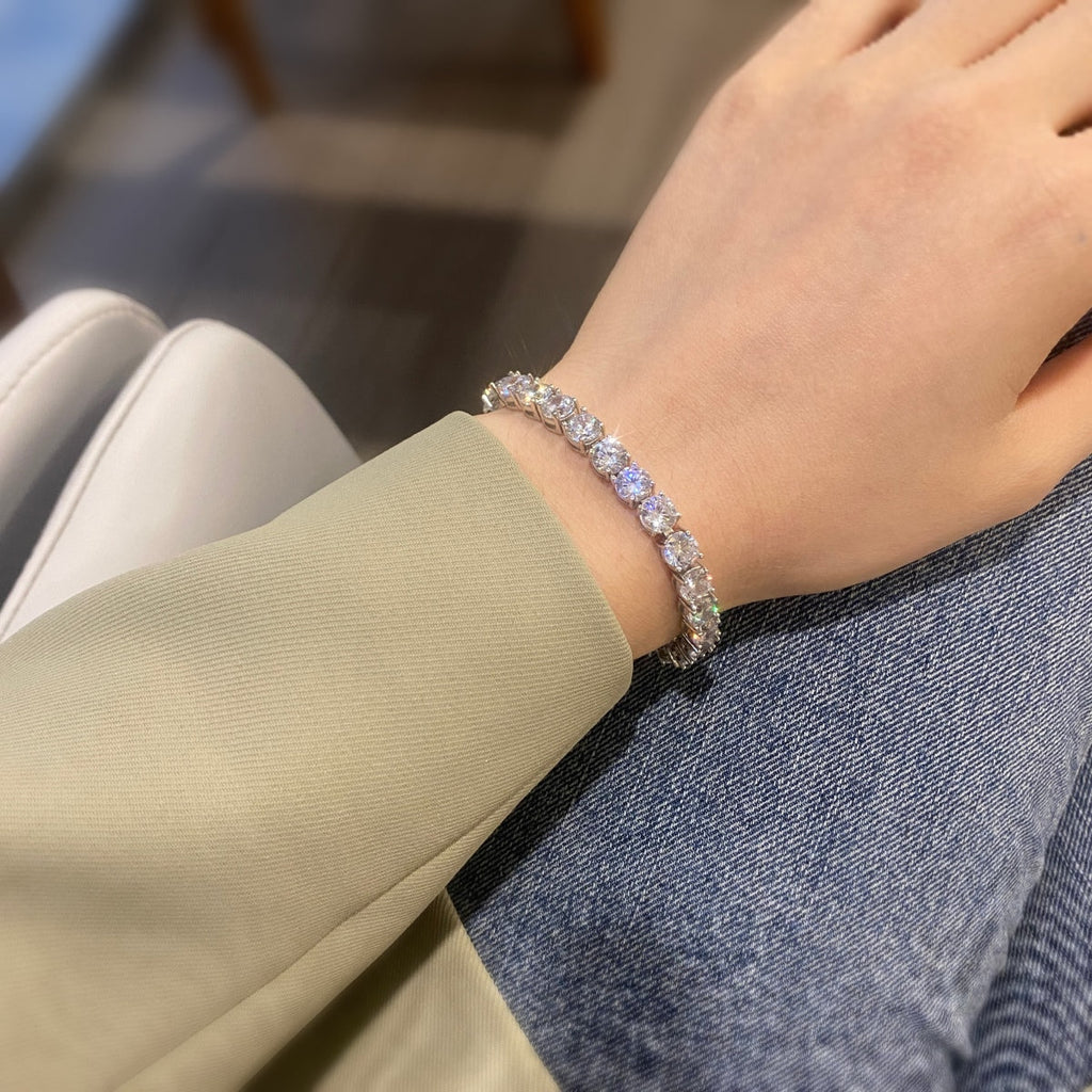 [Goodv] Bracelet de mariage éblouissant à coupe ronde de 0,75 carat