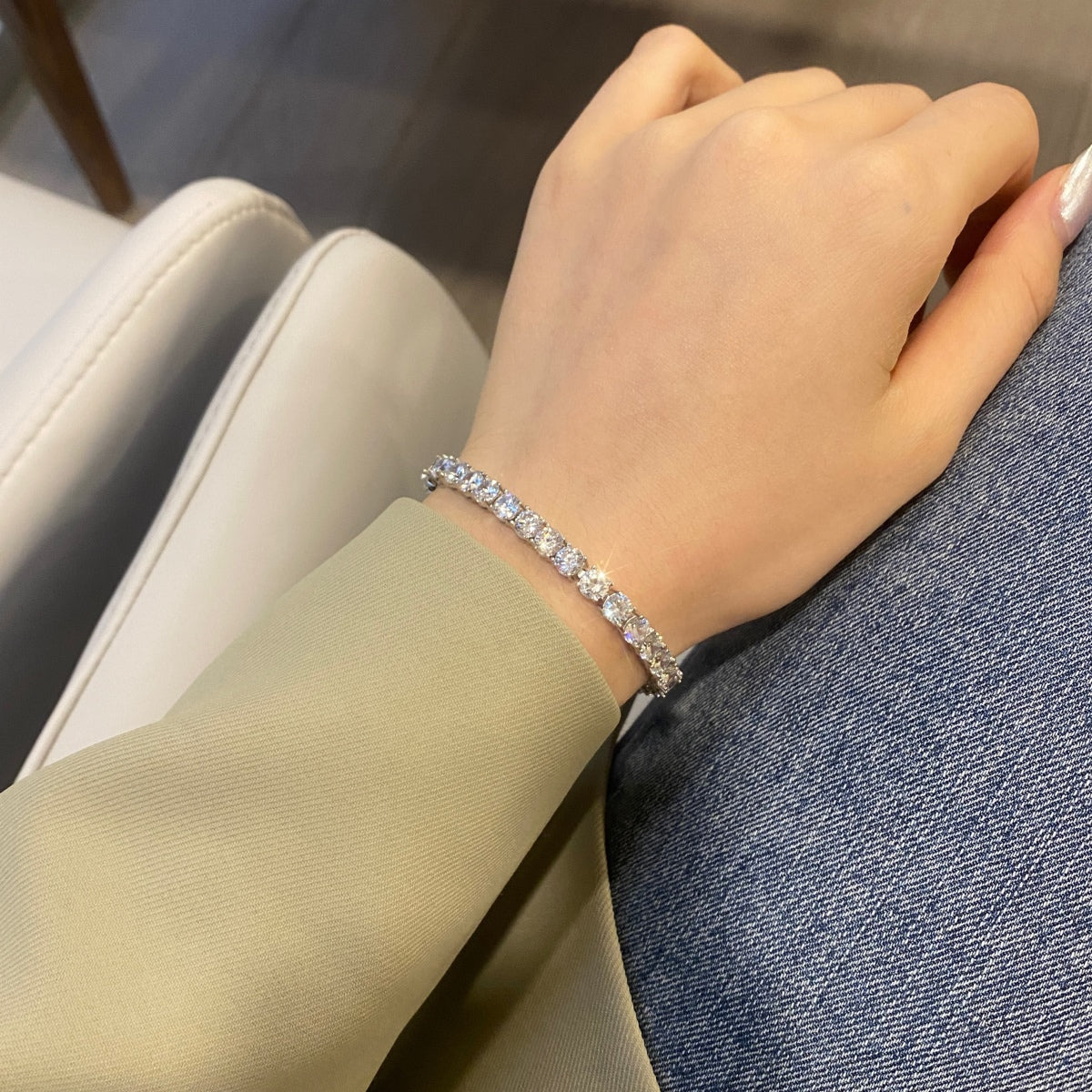 [Goodv] Bracelet de mariage rond scintillant et orné