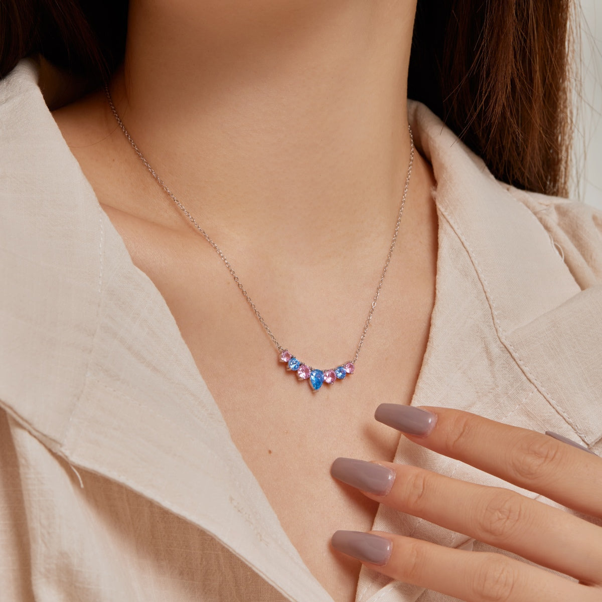 [Goodv] Collier délicat en forme de cœur coloré