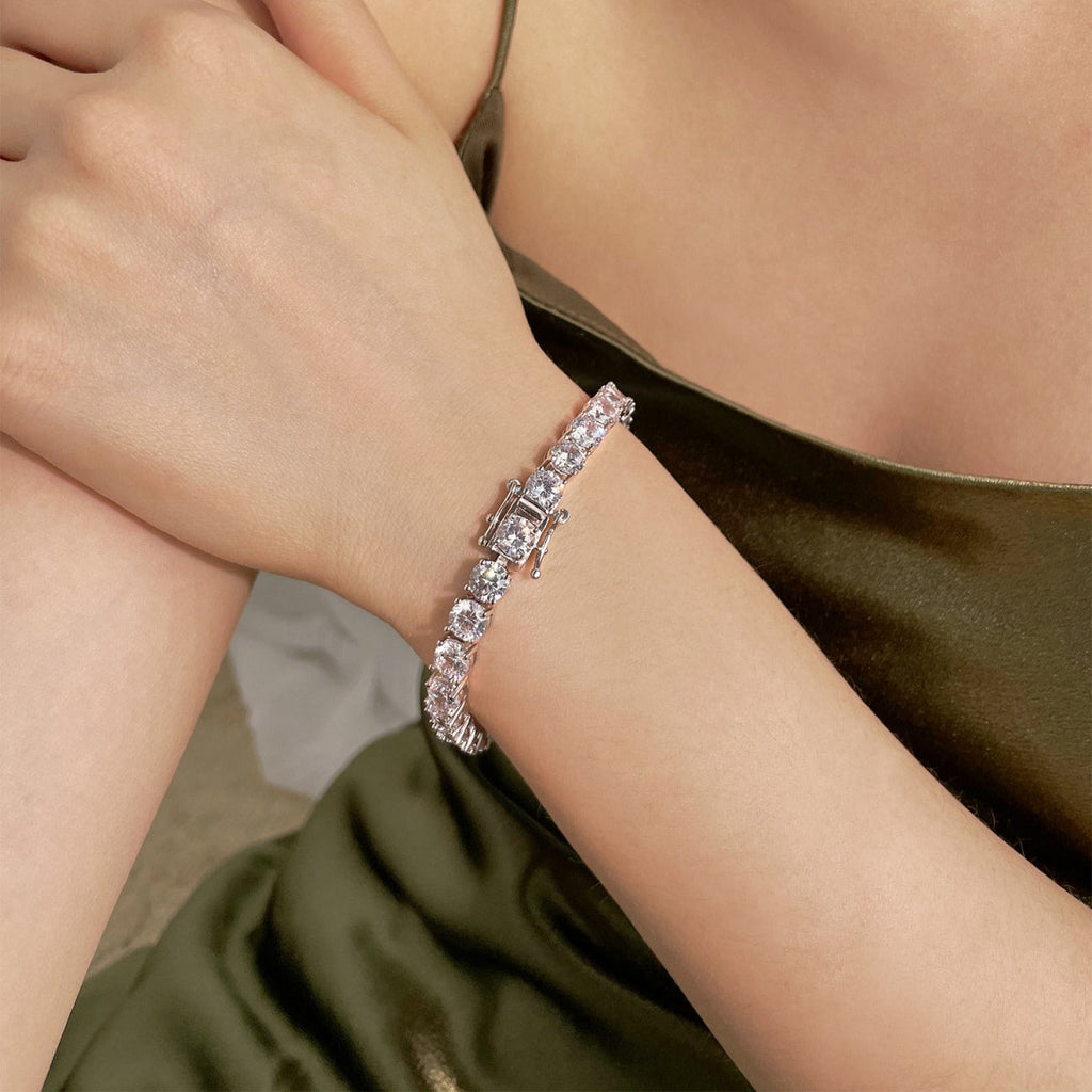 [Goodv] Bracelet de mariage éblouissant à coupe ronde de 0,75 carat