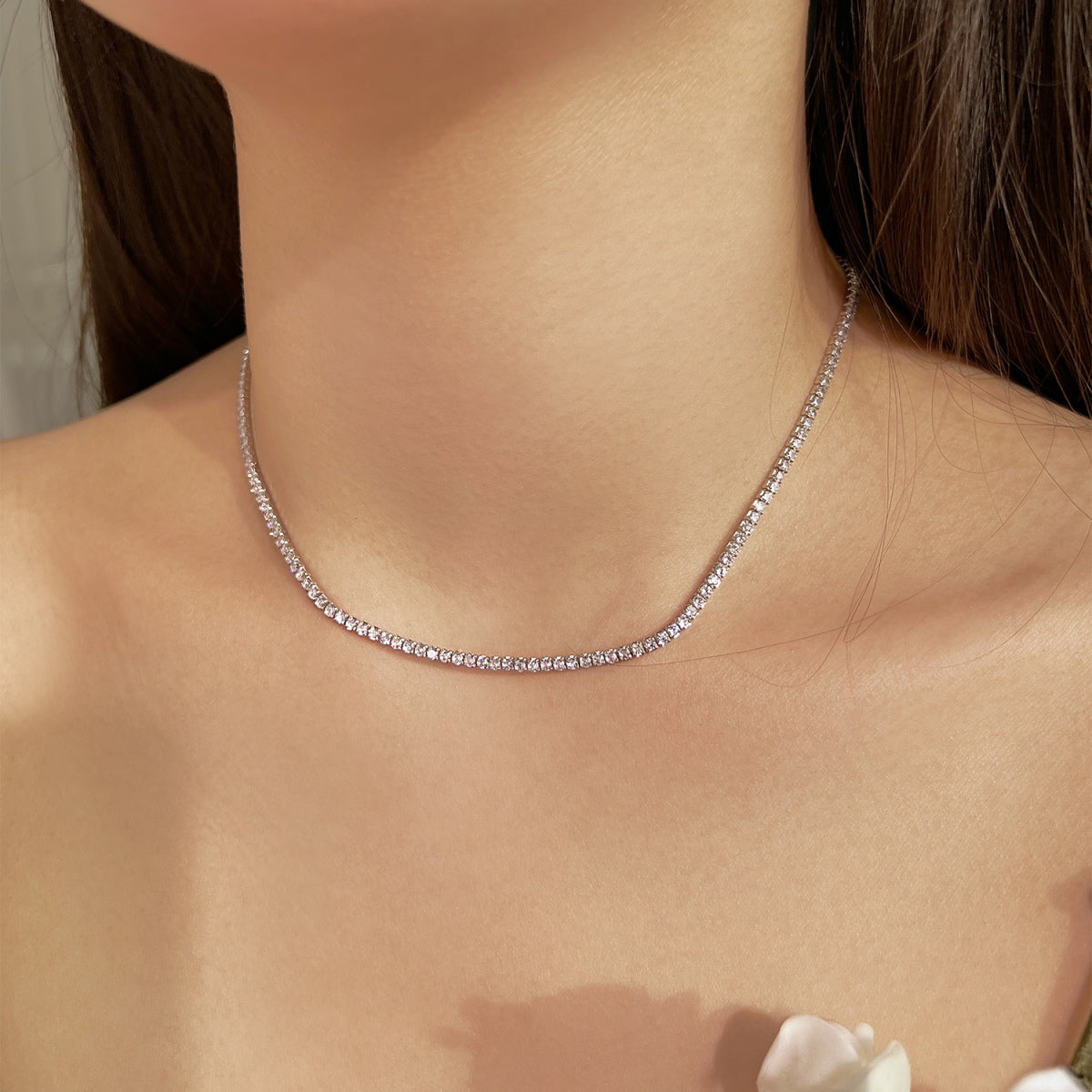 [Goodv] Collier de tennis de forme ronde délicate