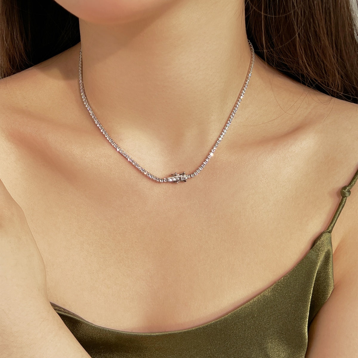 [Goodv] Collier de tennis de forme ronde délicate