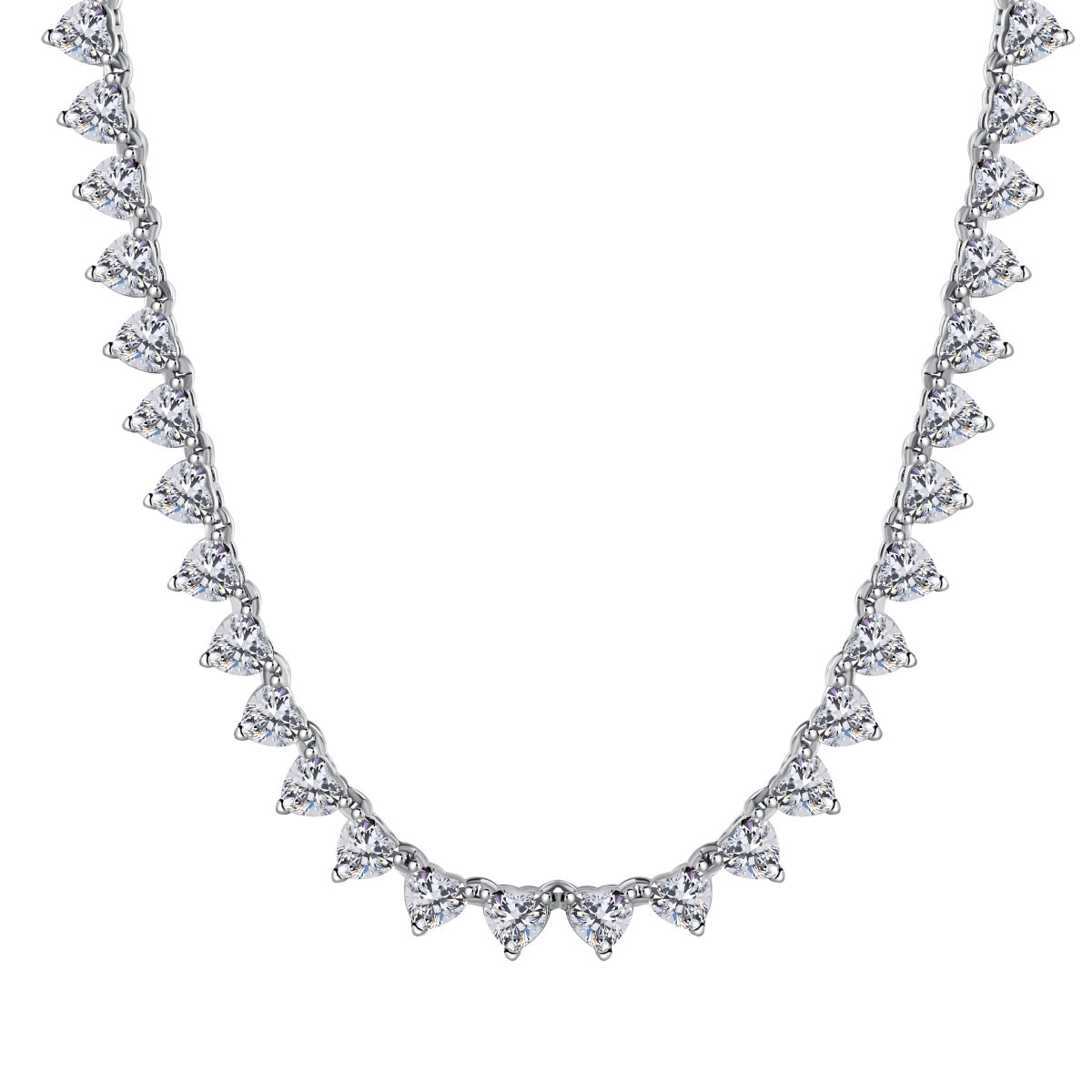 [Goodv]Ornate Heart Cut Tennis Necklace