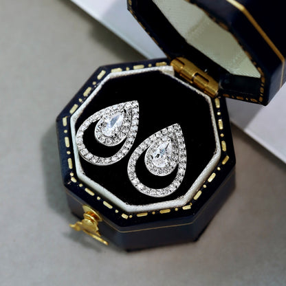 [Goodv]Sparkling Delicate Water Drop Shape Daily Earrings