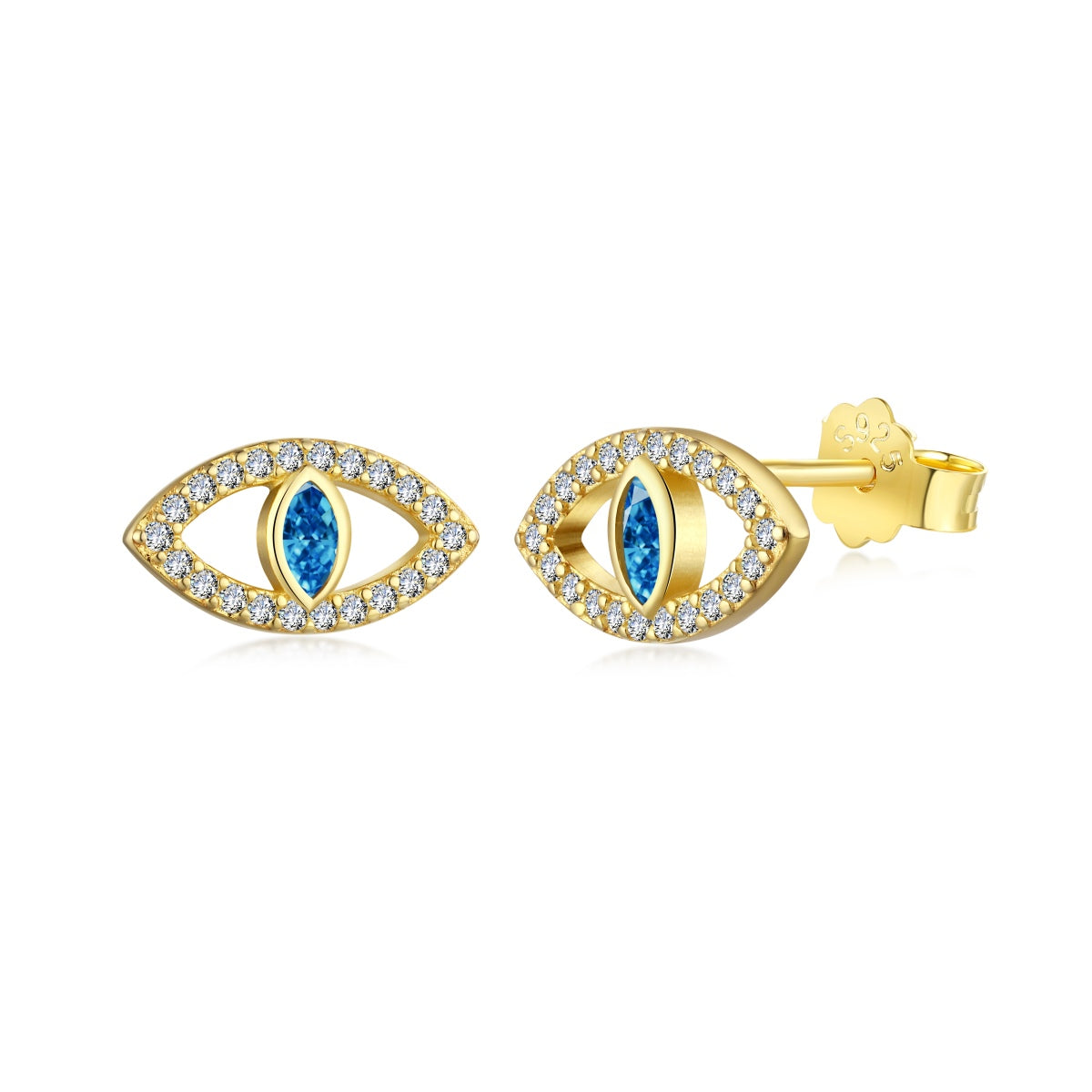 [Goodv]Blue Devil Eyes Hollow Stud Earrings