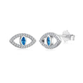 [Goodv]Boucles d'oreilles à clous creux Blue Devil Eyes