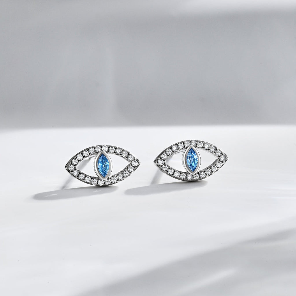 [Goodv]Boucles d'oreilles à clous creux Blue Devil Eyes