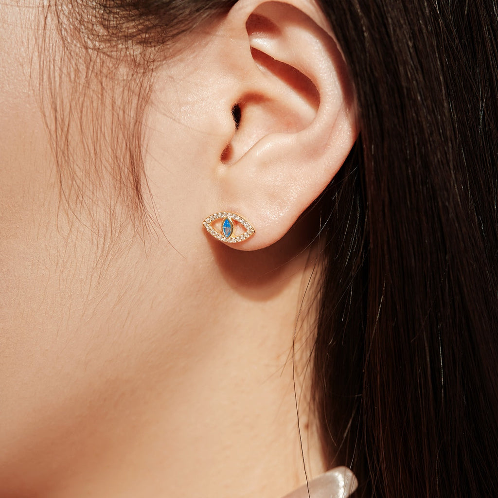[Goodv]Boucles d'oreilles à clous creux Blue Devil Eyes
