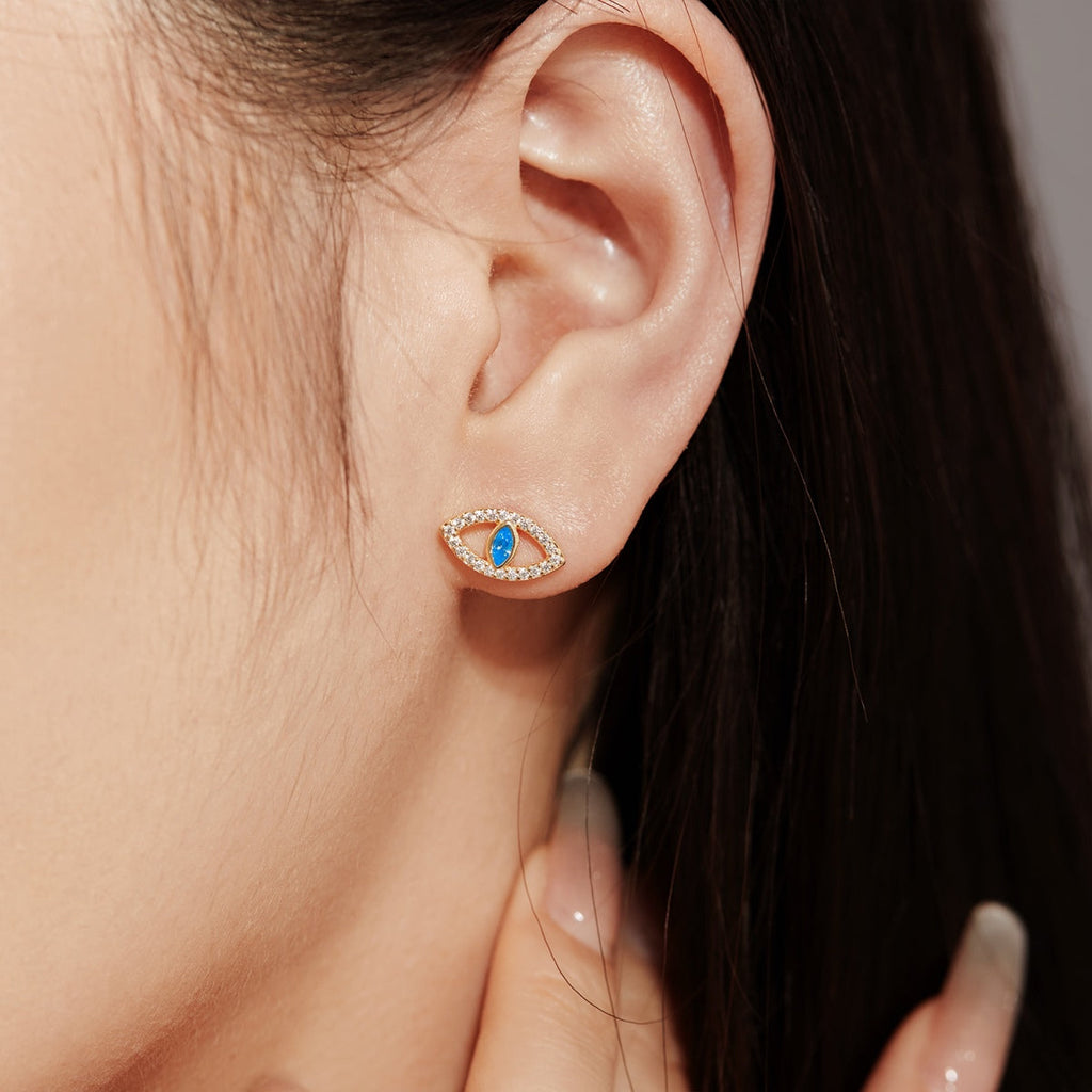 [Goodv]Boucles d'oreilles à clous creux Blue Devil Eyes