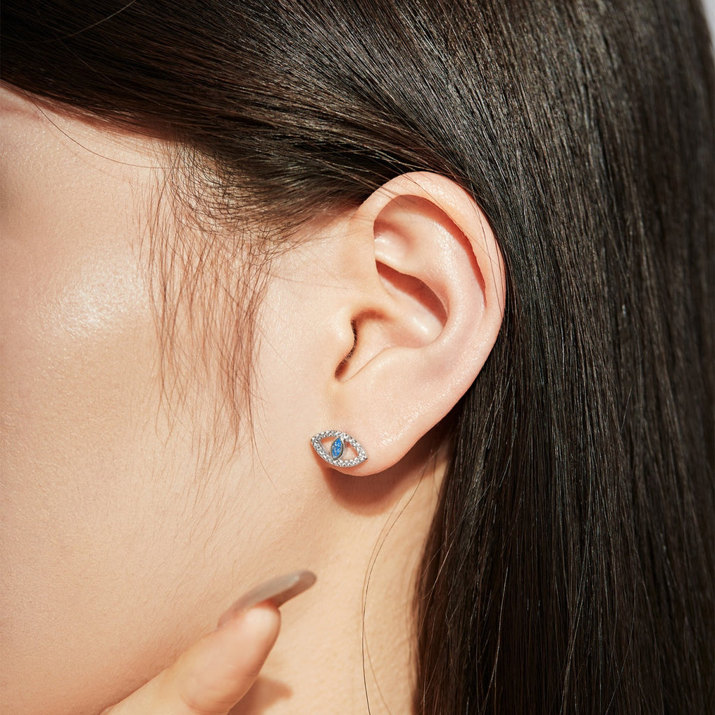 [Goodv]Boucles d'oreilles à clous creux Blue Devil Eyes