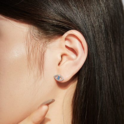 [Goodv]Blue Devil Eyes Hollow Stud Earrings