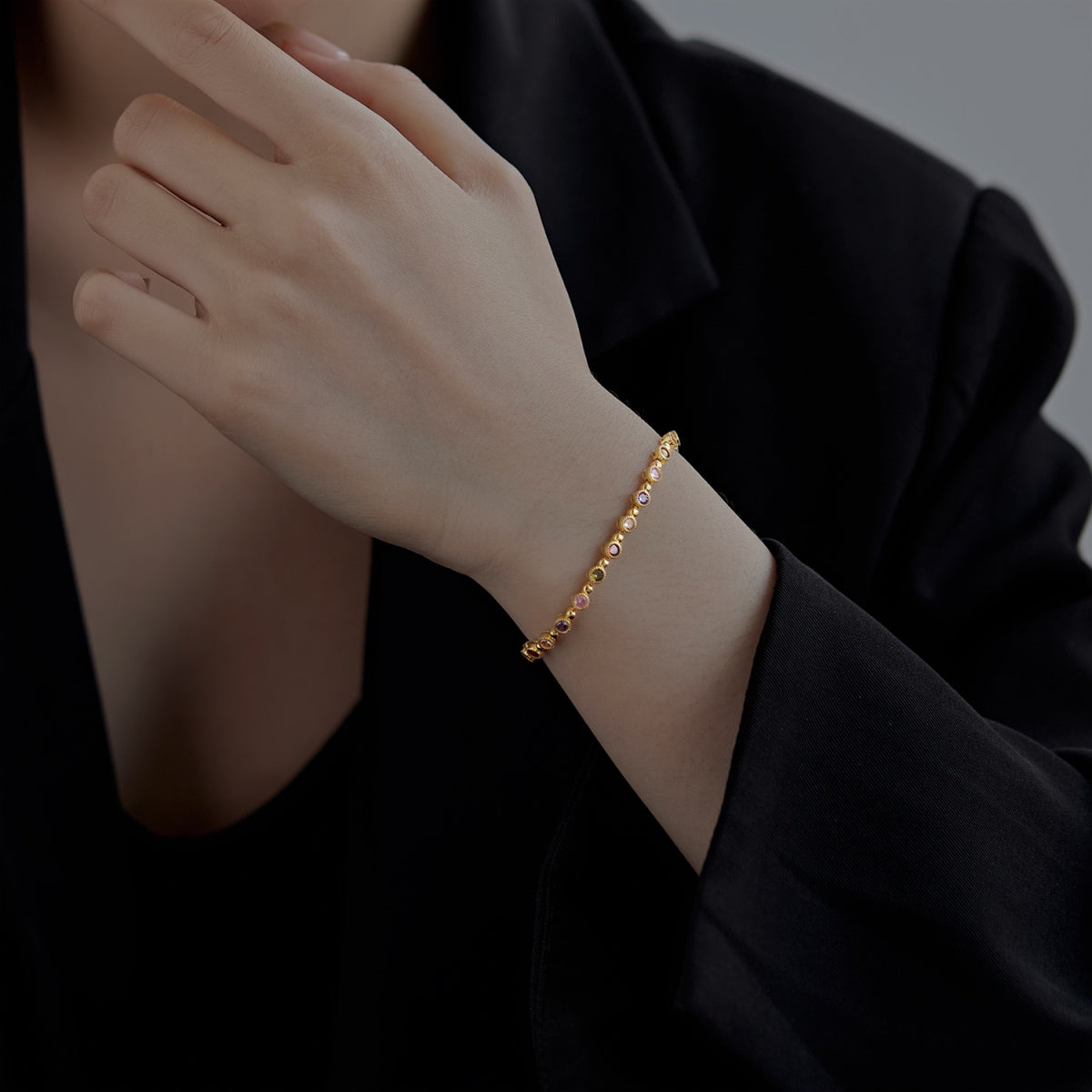 [Goodv] Bracelet de fête rond exquis et étincelant