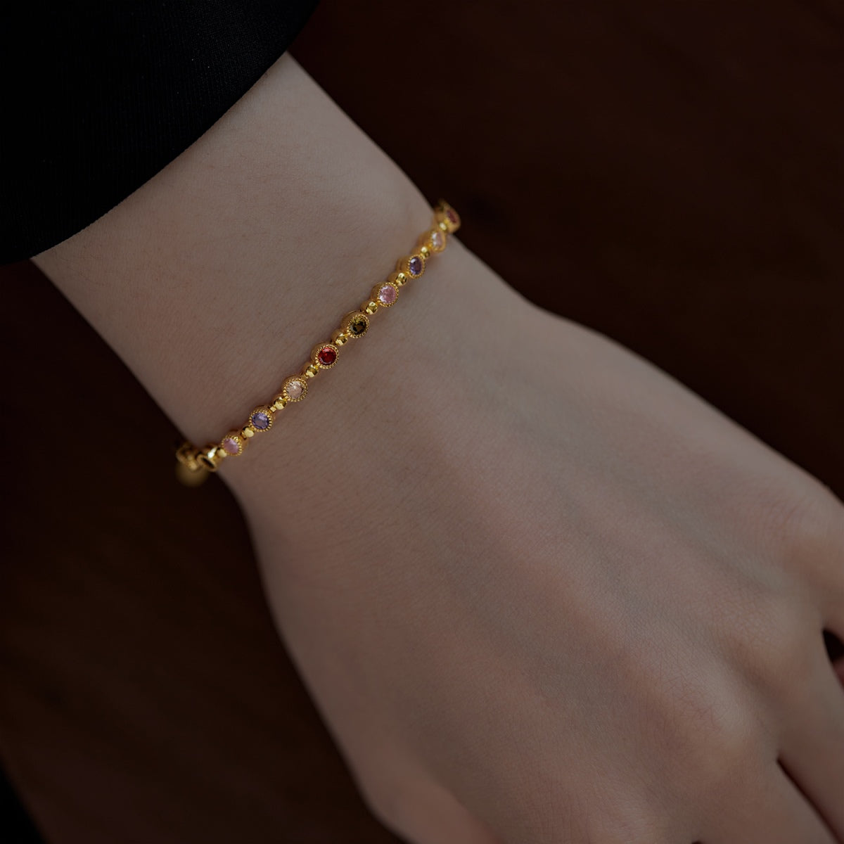 [Goodv] Bracelet de fête rond exquis et étincelant