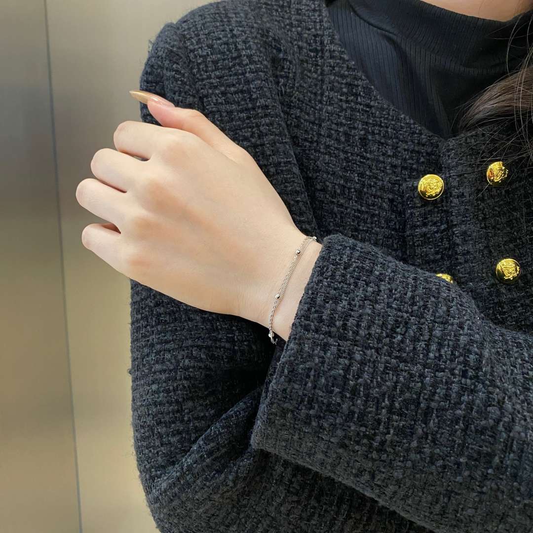 [Goodv]Delicate Bead Double Layer Bracelet