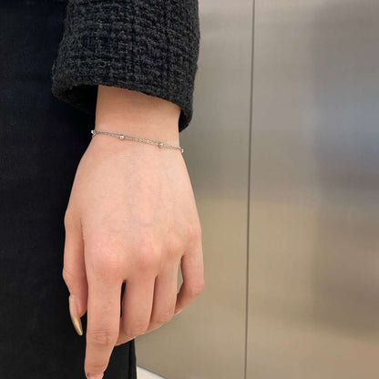 [Goodv]Delicate Bead Double Layer Bracelet