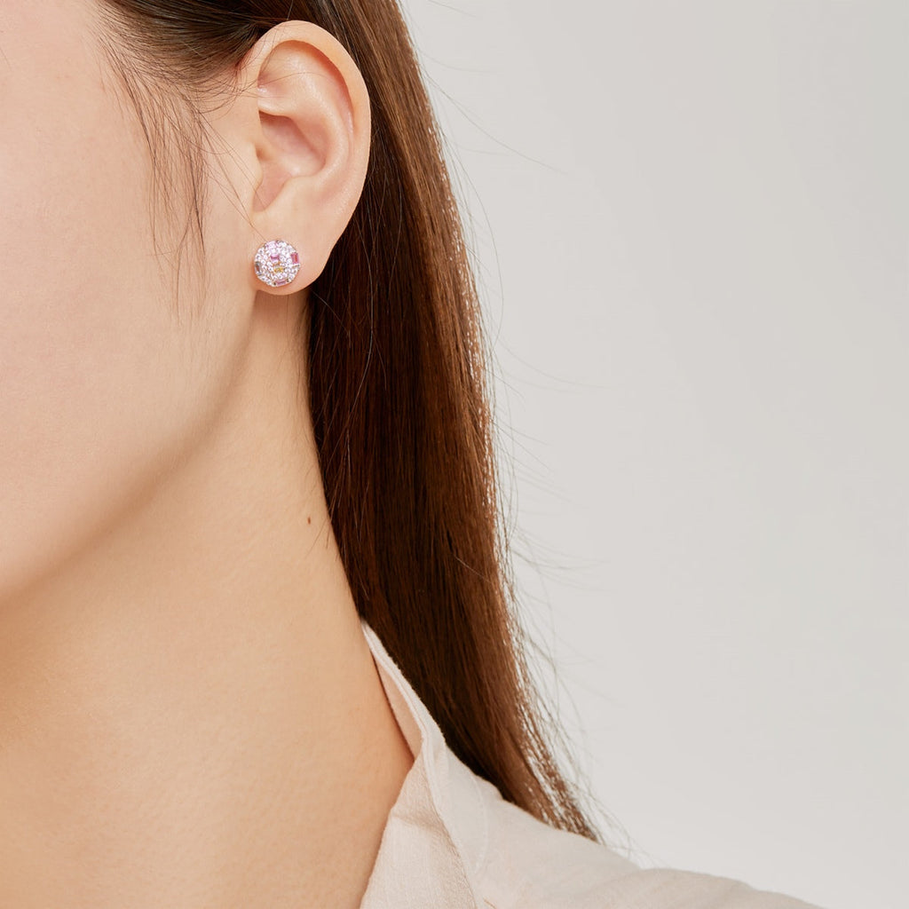 [Goodv]Ornate Colorful Octagon Shape Daily Earrings