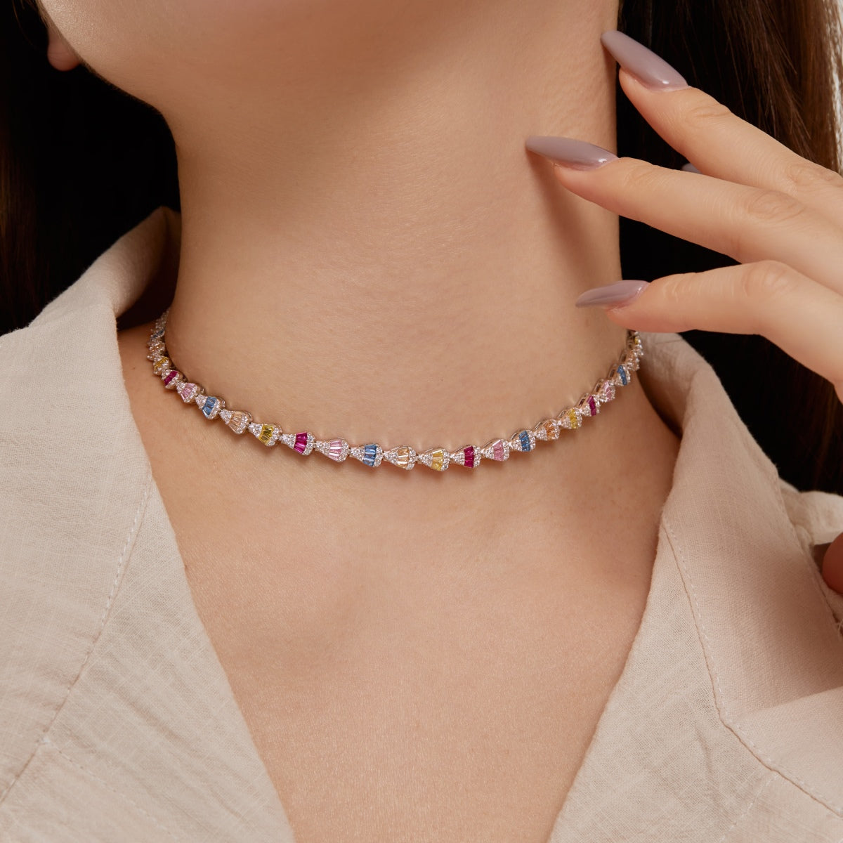 [Goodv]Radiant Colorful Rainbow Necklace