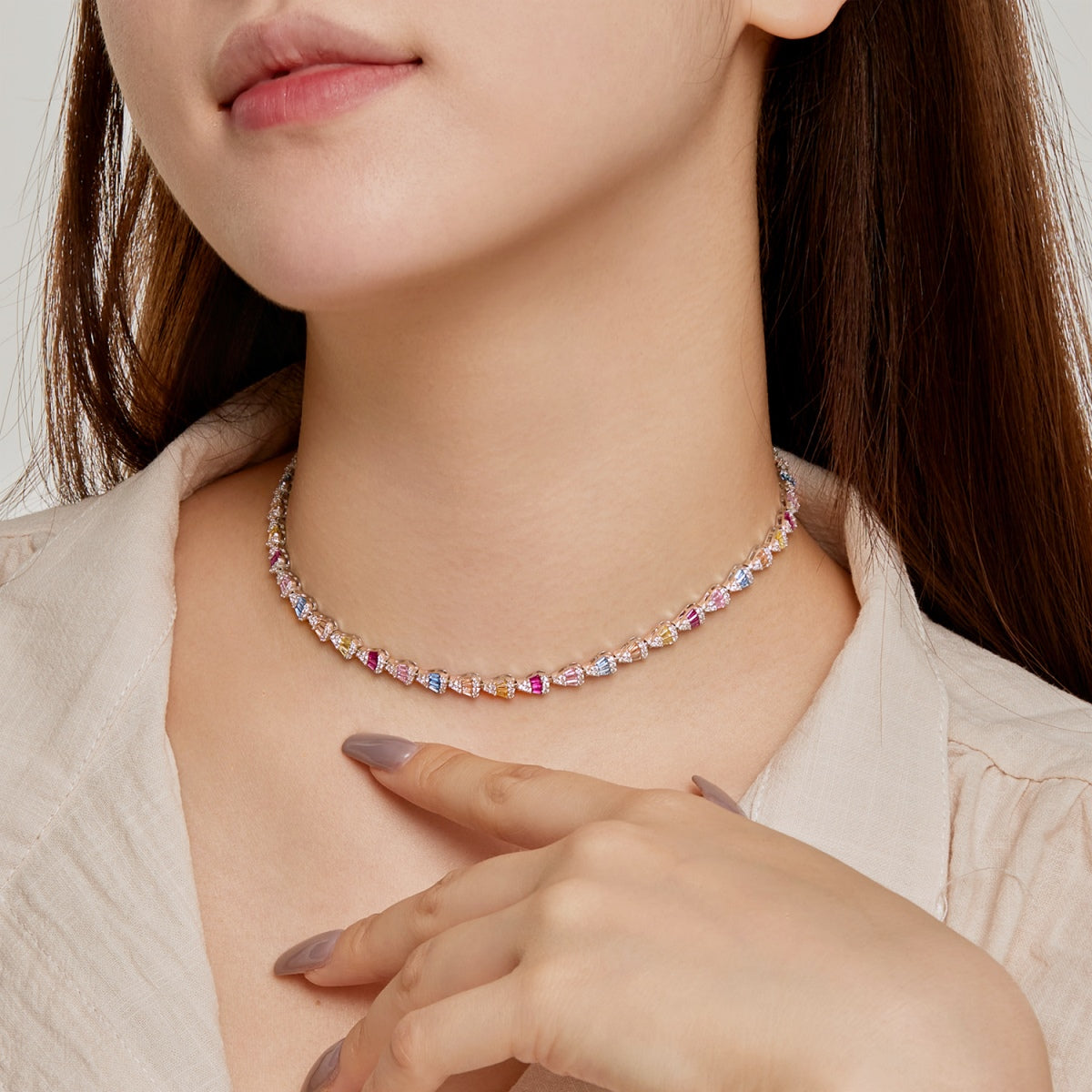 [Goodv]Radiant Colorful Rainbow Necklace