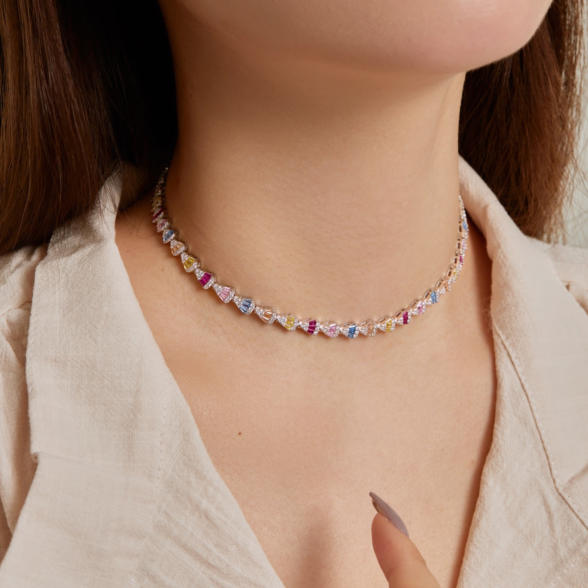 [Goodv]Radiant Colorful Rainbow Necklace