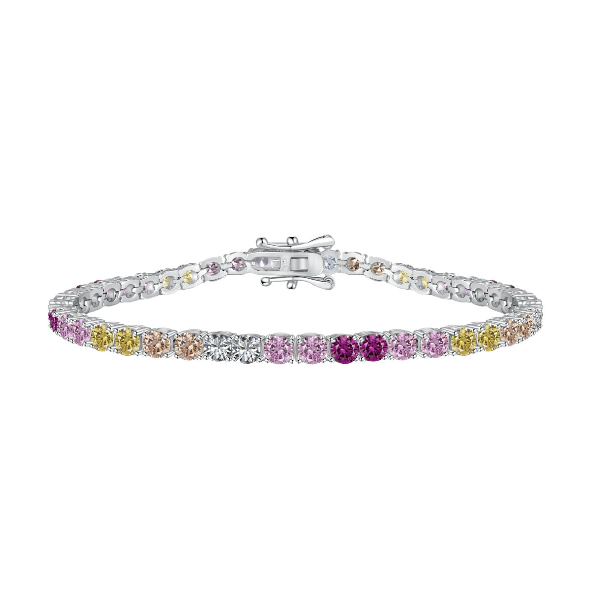 [Goodv]Bracelet de tennis rond coloré et rayonnant