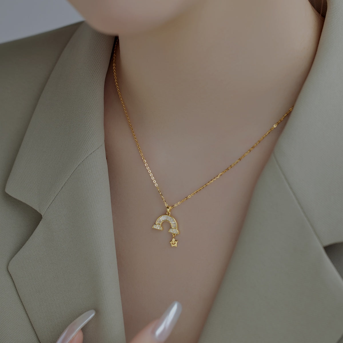 [Goodv]Unique Rainbow Star Necklace