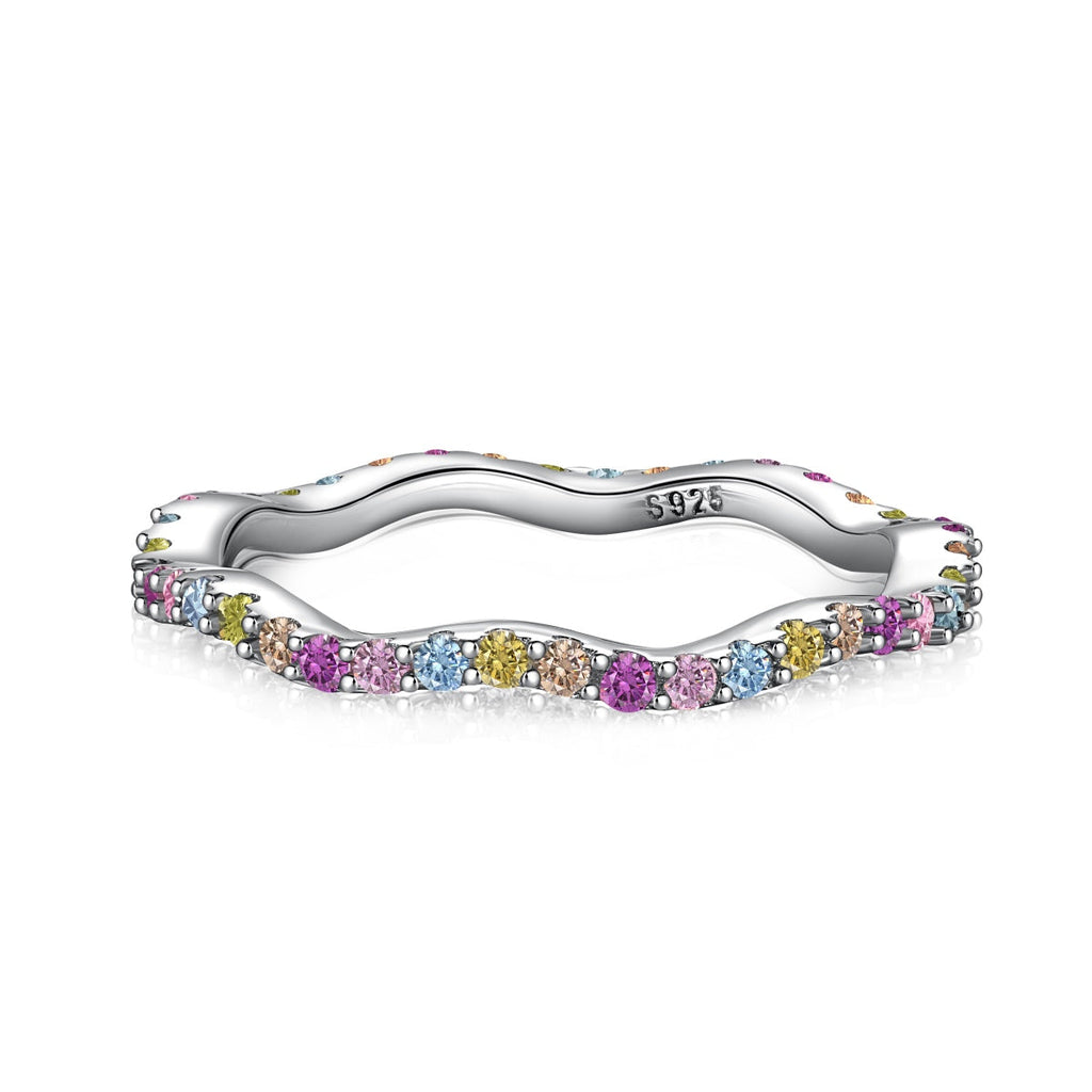 [Goodv]Dainty Colorful Round Cut Party Ring