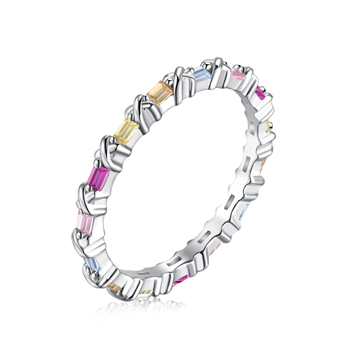 [Goodv]Charming Colorful Round Cut Daily Ring