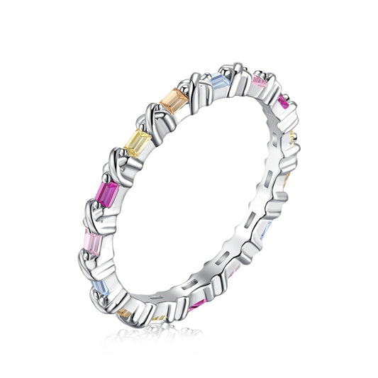 [Goodv]Charming Colorful Round Cut Daily Ring