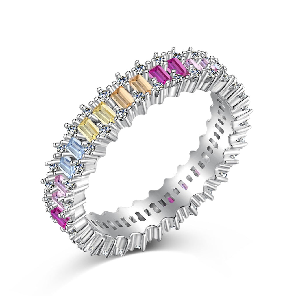 [Goodv]Splashy Ornate Emerald Cut Cocktail Ring