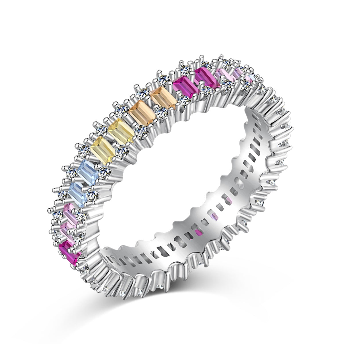 [Goodv]Splashy Ornate Emerald Cut Cocktail Ring