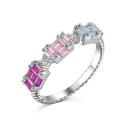 [Goodv]Unique Colorful Emerald Cut Party Ring