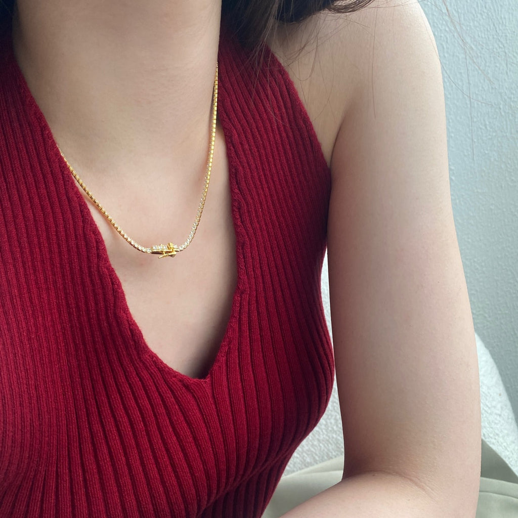 [Goodv] Collier de tennis de forme ronde délicate